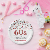 Assiettes En Carton Silver Red Confetti 60 et Fabulous (Fête)
