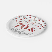 Assiettes En Carton Silver Red Confetti 70 et Fabulous (Angle)