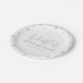 Assiettes En Carton Silver & Rose Winter Onederland 1er anniversaire f (Angle)
