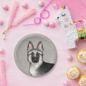 Assiettes En Carton Silver Sable Allemand Berger mignon tête de chien (Fête)