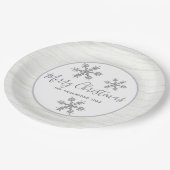 Assiettes En Carton Silver Snowflake Chic Holiday Elegant Party (Angle)
