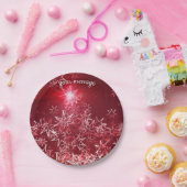 Assiettes En Carton Silver stars on a red background (Fête)