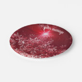 Assiettes En Carton Silver stars on a red background (Angle)