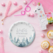 Assiettes En Carton Silver Winter Onederland Snowflake 1er anniversair (Fête)
