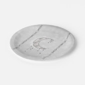 Assiettes En Carton Silvery White Crescent Moon Stars (Angle)