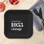 Assiettes En Carton Simple 1955 Nom Vintage Black 70th Birthday Party<br><div class="desc">Simple 1955 Nom Vintage Black 70th Birthday Party. Simple et classe. Personnalisez facilement le texte selon vos besoins.</div>