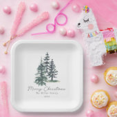 Assiettes En Carton Simple arbre de Noël élégant | Pin (Fête)