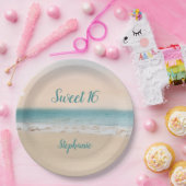 Assiettes En Carton Simple Beach Sweet 16 (Fête)
