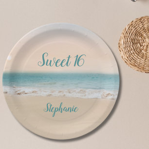 Assiettes En Carton Simple Beach Sweet 16