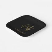 Assiettes En Carton Simple Black and Gold Quarty fête d'anniversaire (Angulaire)