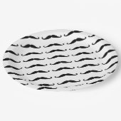 Assiettes En Carton Simple Black mustache pattern on white moustache  (Angle)