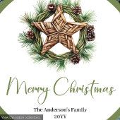 Assiettes En Carton Simple Bohemian Christmas Wreath in Trendy Plate