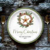 Assiettes En Carton Simple Bohemian Christmas Wreath in Trendy Plate
