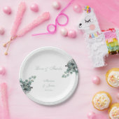 Assiettes En Carton Simple Botanique Floral Amour et Merci Mariage (Fête)