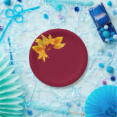 Assiettes En Carton Simple Bourgogne Gold Célébration d'automne Desser (Fête)