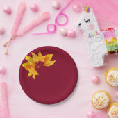 Assiettes En Carton Simple Bourgogne Gold Célébration d'automne Desser (Fête)