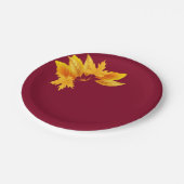 Assiettes En Carton Simple Bourgogne Gold Célébration d'automne Desser (Angle)