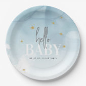 Assiettes En Carton Simple Chic Nous sommes sur Cloud 9 Bonjour Baby s (Devant)