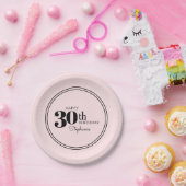 Assiettes En Carton Simple chic rose 30e fête d'anniversaire (Fête)