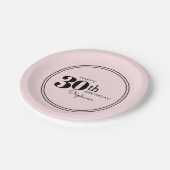 Assiettes En Carton Simple chic rose 30e fête d'anniversaire (Angle)