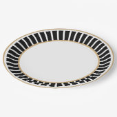 Assiettes En Carton Simple | Classique | Élégant | Noir et blanc tenda (Angle)