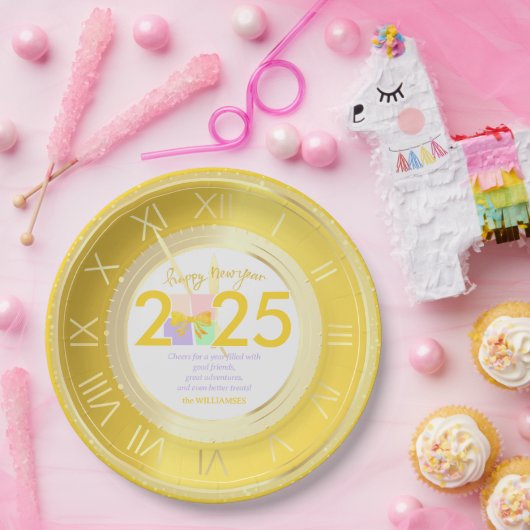 Assiettes En Carton Simple Elegant Christmas New Year Gift Box Bow (Fête)