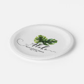 Assiettes En Carton Simple Elegant Tropical Palm Feuille Mariage chic (Angle)