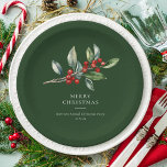 Assiettes En Carton Simple élégante aquarelle de Noël Botanique<br><div class="desc">Simple Elegant Christmas Watercolor Botanical Classic plaques en papier dispose d'une belle aquarelle illustration de la verdure saisonnière et des baies sèches,  ainsi que le type élégant.</div>