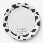 Assiettes En Carton Simple élégante fête d'anniversaire de vache noire (Devant)