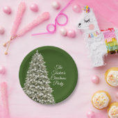 Assiettes En Carton Simple élégante fête de Noël Arbre vert foncé (Fête)