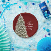 Assiettes En Carton Simple élégante Noël Arbre de Noël Rouge (Fête)