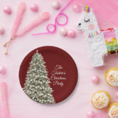 Assiettes En Carton Simple élégante Noël Arbre de Noël Rouge (Fête)