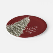 Assiettes En Carton Simple élégante Noël Arbre de Noël Rouge (Angle)