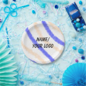 Assiettes En Carton simple et minimal ajouter votre logo nom aquarelle (Fête)