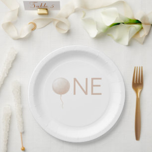 Assiettes En Carton Simple fête d'anniversaire avec ballon minimaliste