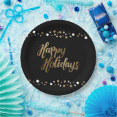 Assiettes En Carton Simple Gold Black Confetti (Fête)