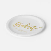 Assiettes En Carton Simple Gold Calligraphy Script Graduation Party (Angle)