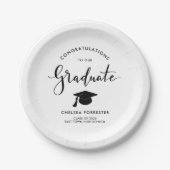 Assiettes En Carton Simple Graduate manuscrit Script Félicitations (Devant)