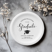 Assiettes En Carton Simple Graduate manuscrit Script Félicitations