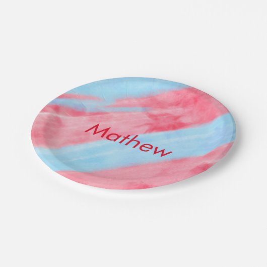 Assiettes En Carton simple initial letter mongram add your name red b (Angle)