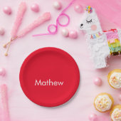 Assiettes En Carton simple initial letter monogram add your name lett  (Fête)