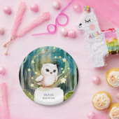 Assiettes En Carton Simple Into the Woods Owl Birthday (Fête)