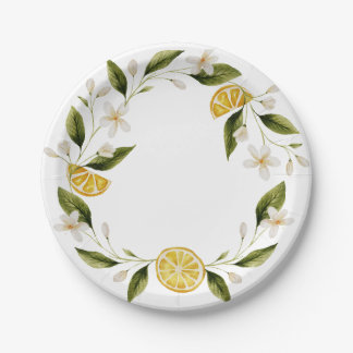 Assiettes En Carton Simple Italia Couronne de Citron pour une Baby Sho