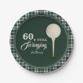 Assiettes En Carton Simple Jalon de golf masculin fête d'anniversaire (Devant)
