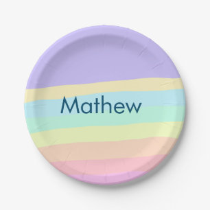 Assiettes En Carton simple lettre initiale monogramme ajouter votre no