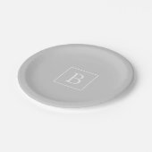 Assiettes En Carton Simple Light Grey monogram (Angle)