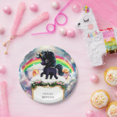 Assiettes En Carton Simple Magie Black Unicorn Anniversaire (Fête)