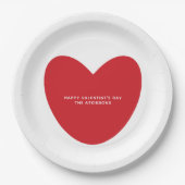 Assiettes En Carton Simple mignon coeur rouge personnalisé Saint Valen (Devant)