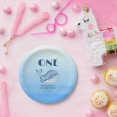 Assiettes En Carton Simple mignonne Baleine Bleue Mer 1er anniversaire (Fête)