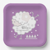 Assiettes En Carton Simple mignonne Jumb Lavender 1er anniversaire (Recto)
